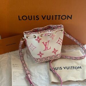 Louis Vuitton Pink and White Women's Bag Visapool Nano